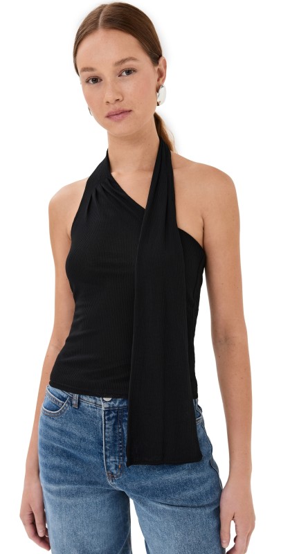 Reformation Sophie Knit Top Black