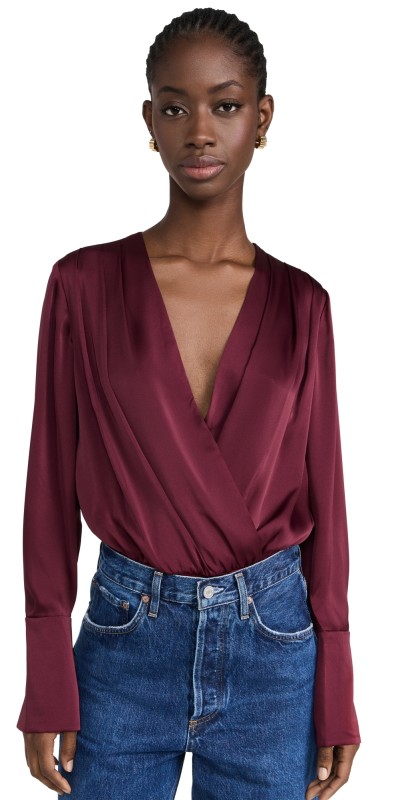 Favorite Daughter The Date Blouse Bodysuit Sangria Nights