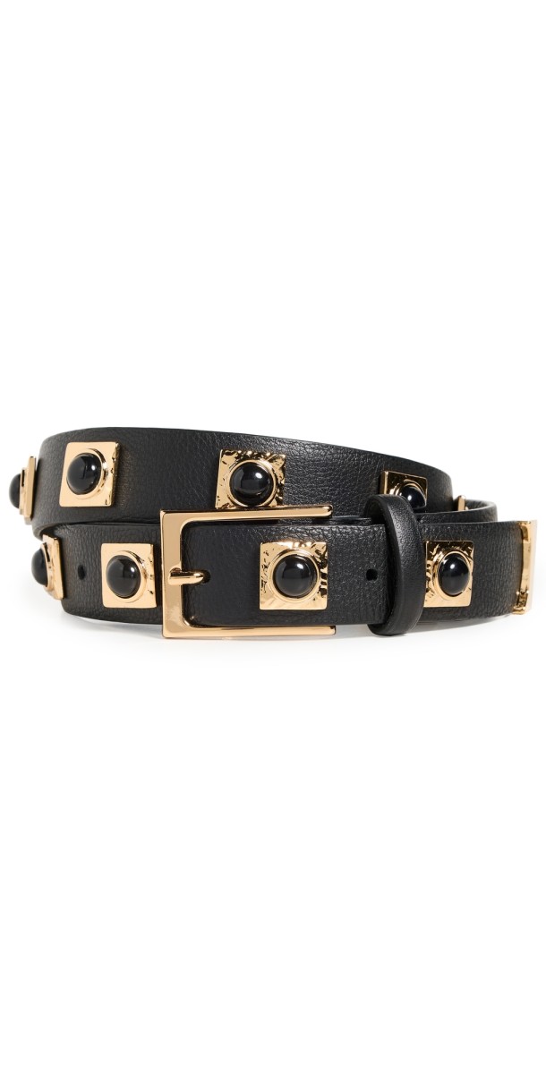 Aureum No. 2 Black Studded Belt Black/Gold
