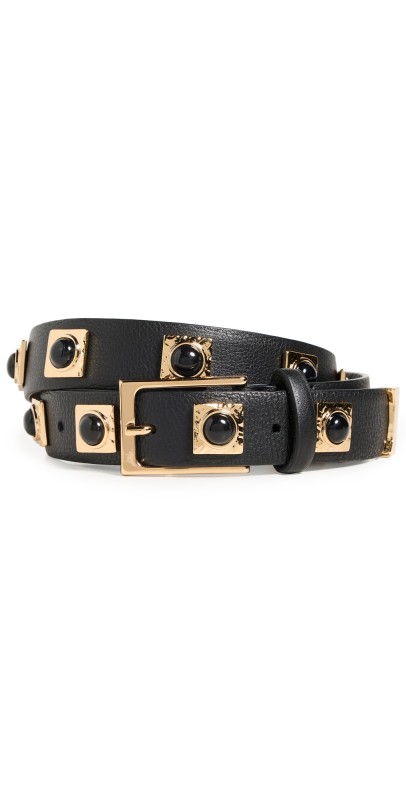 Aureum No. 2 Black Studded Belt Black/Gold