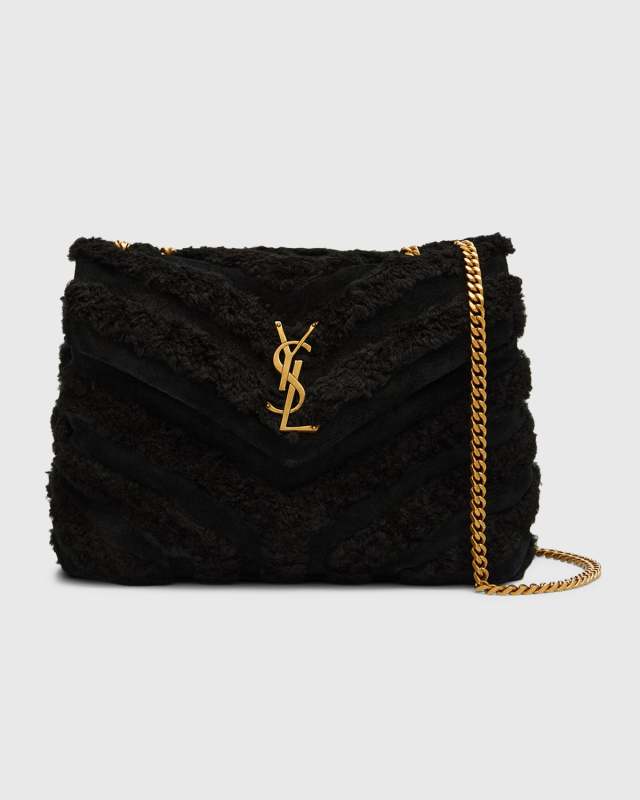 Loulou Small YSL Shearling Shoulder Bag