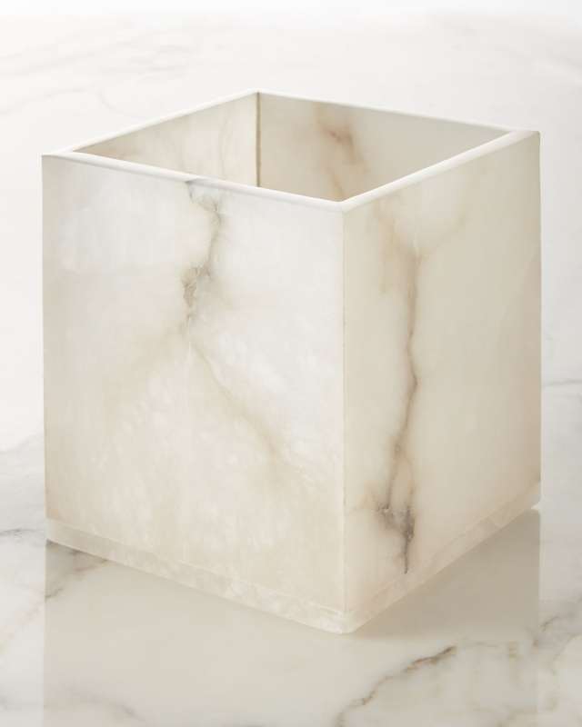 Alabaster Wastebasket