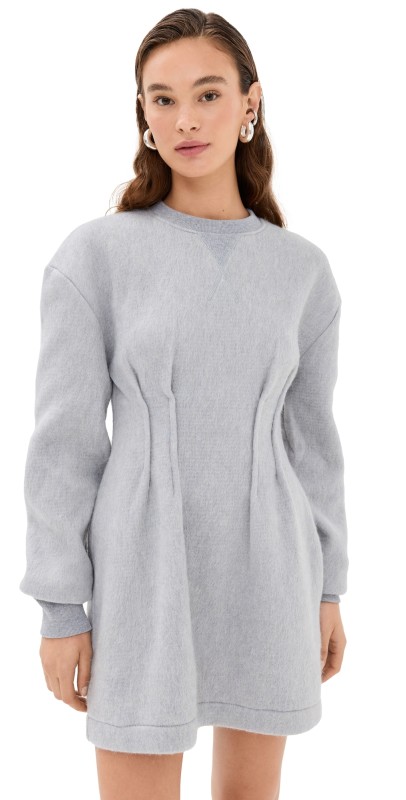 JW Anderson Textured Hourglass Dress Light Grey