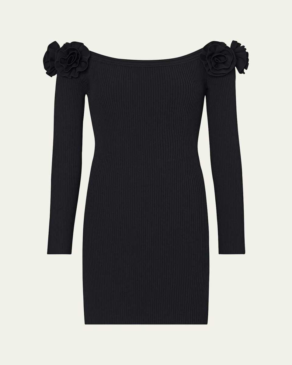 Kara Ribbed Off-Shoulder Mini Dress