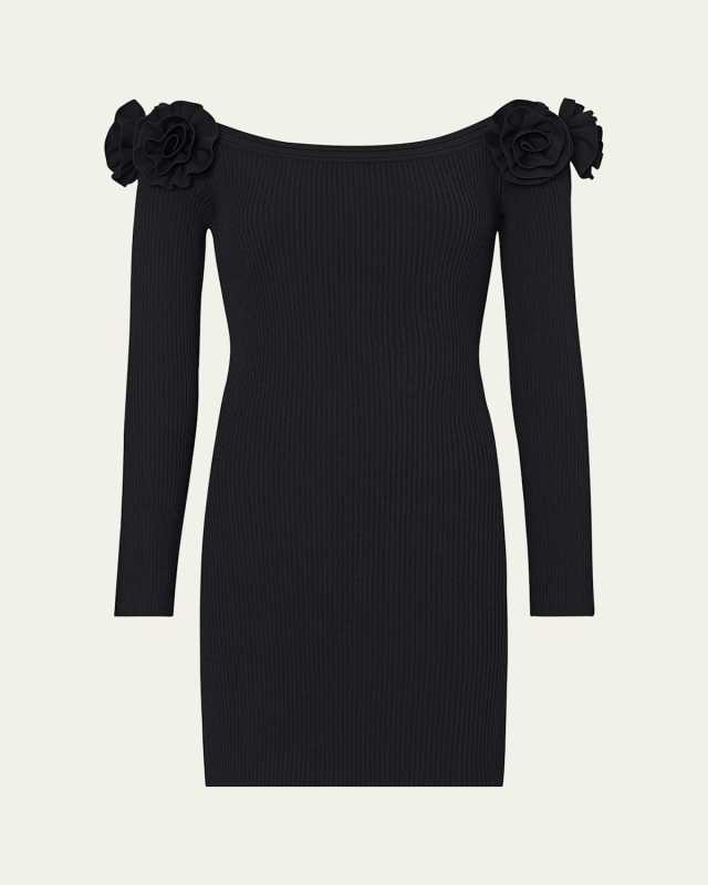 Kara Ribbed Off-Shoulder Mini Dress
