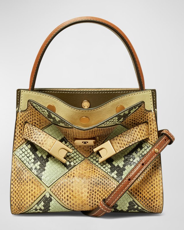 Lee Radziwill Petite Snake-Embossed Double Bag