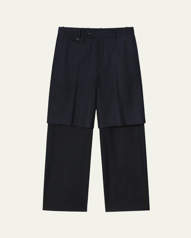 Layered Virgin Wool Trousers