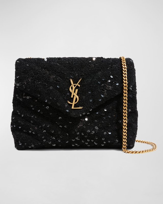 Loulou Small YSL Sequin Shoulder Bag