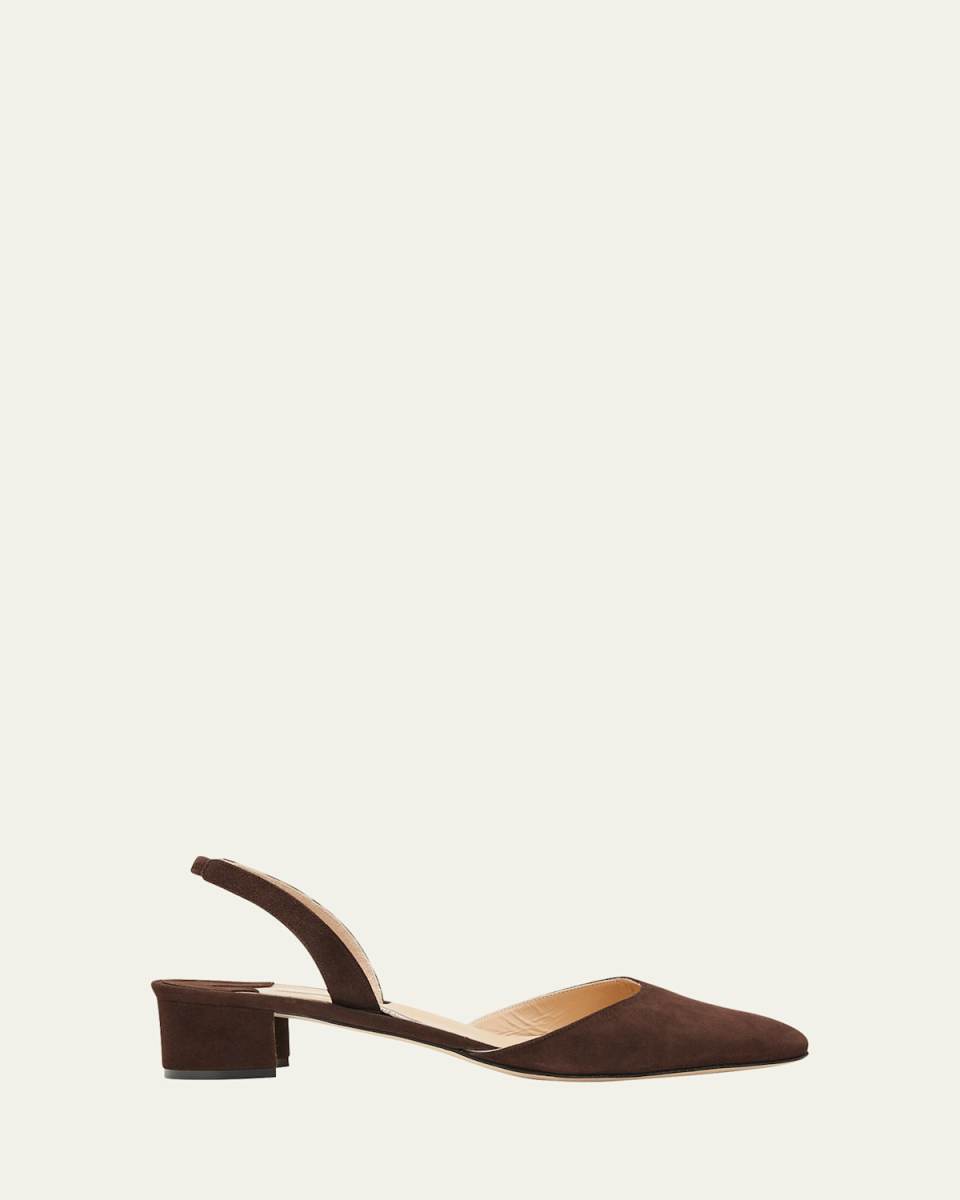 Aspro Suede Slingback Ballerina Pumps