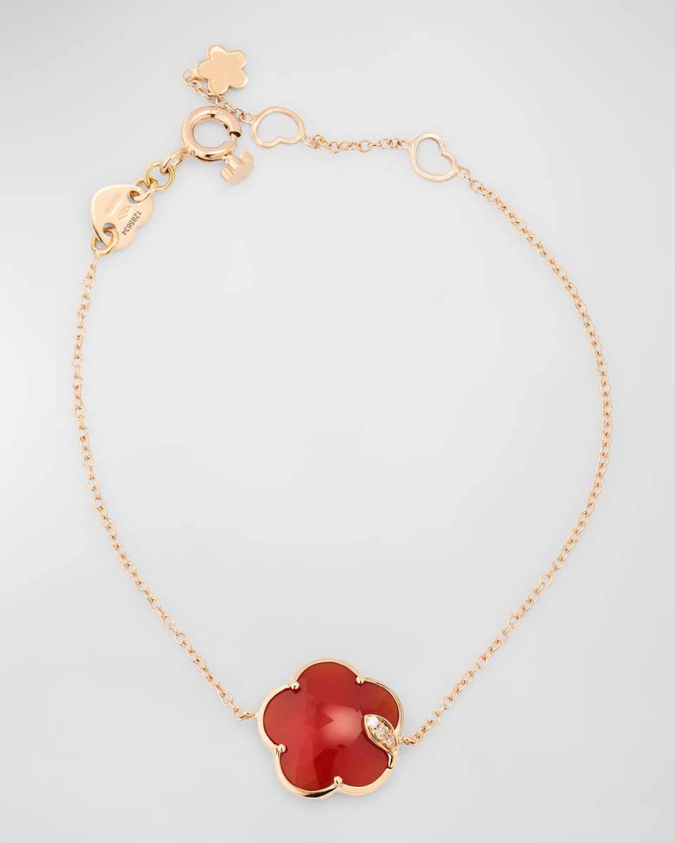 Petit Joli 18K Rose Gold Bracelet with Carnelian and Diamonds
