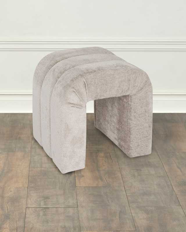 Finch Channel-Tufted Chenille Stool