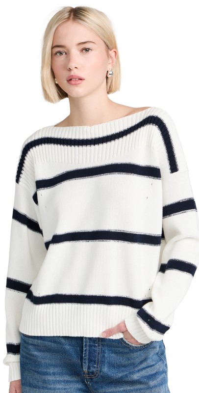 Kerri Rosenthal Kaiatripeweater White