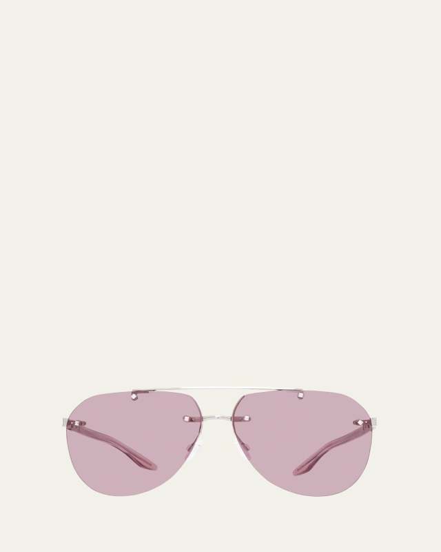 Jean Pink Zyl & Metal Aviator Sunglasses