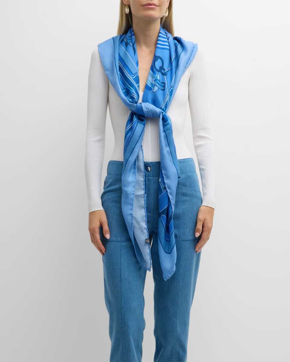 Stir Up Print Cashmere-Blend Scarf