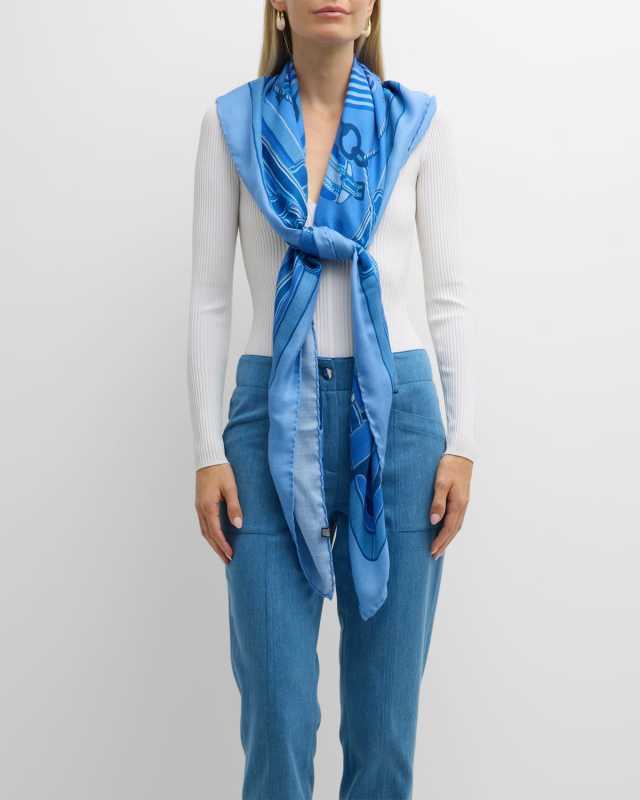 Stir Up Print Cashmere-Blend Scarf