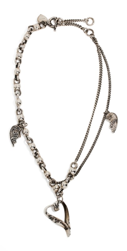 Acne Studios Agoflus Broken Heart Necklace Antique Silver