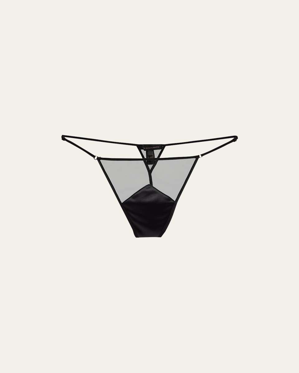Peep Show Mesh & Silk G-Strin