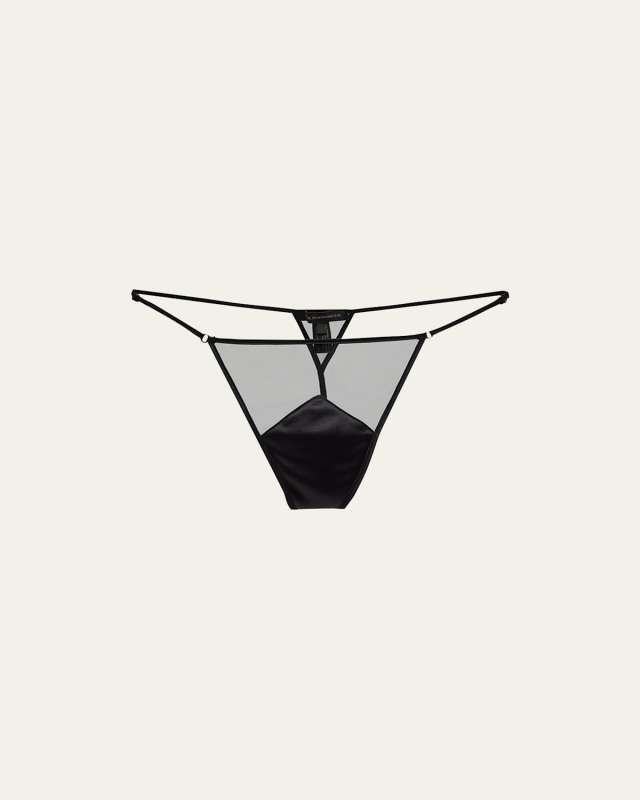 Peep Show Mesh & Silk G-Strin