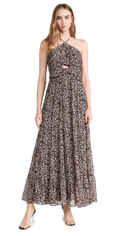 ASTR the Label Madeline Dress Black Brown Abstract