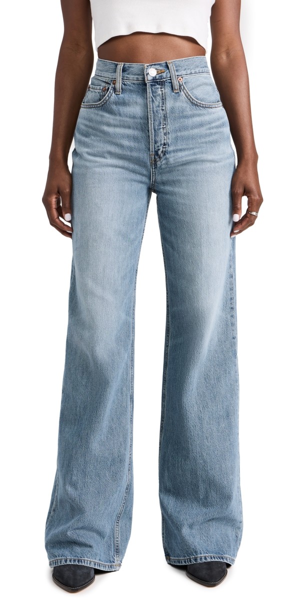 RE/DONE 70s Ultra High Rise Wide Leg Jeans SUNFADED FLOW