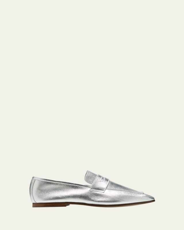 Essenziale Metallic Leather Penny Loafers
