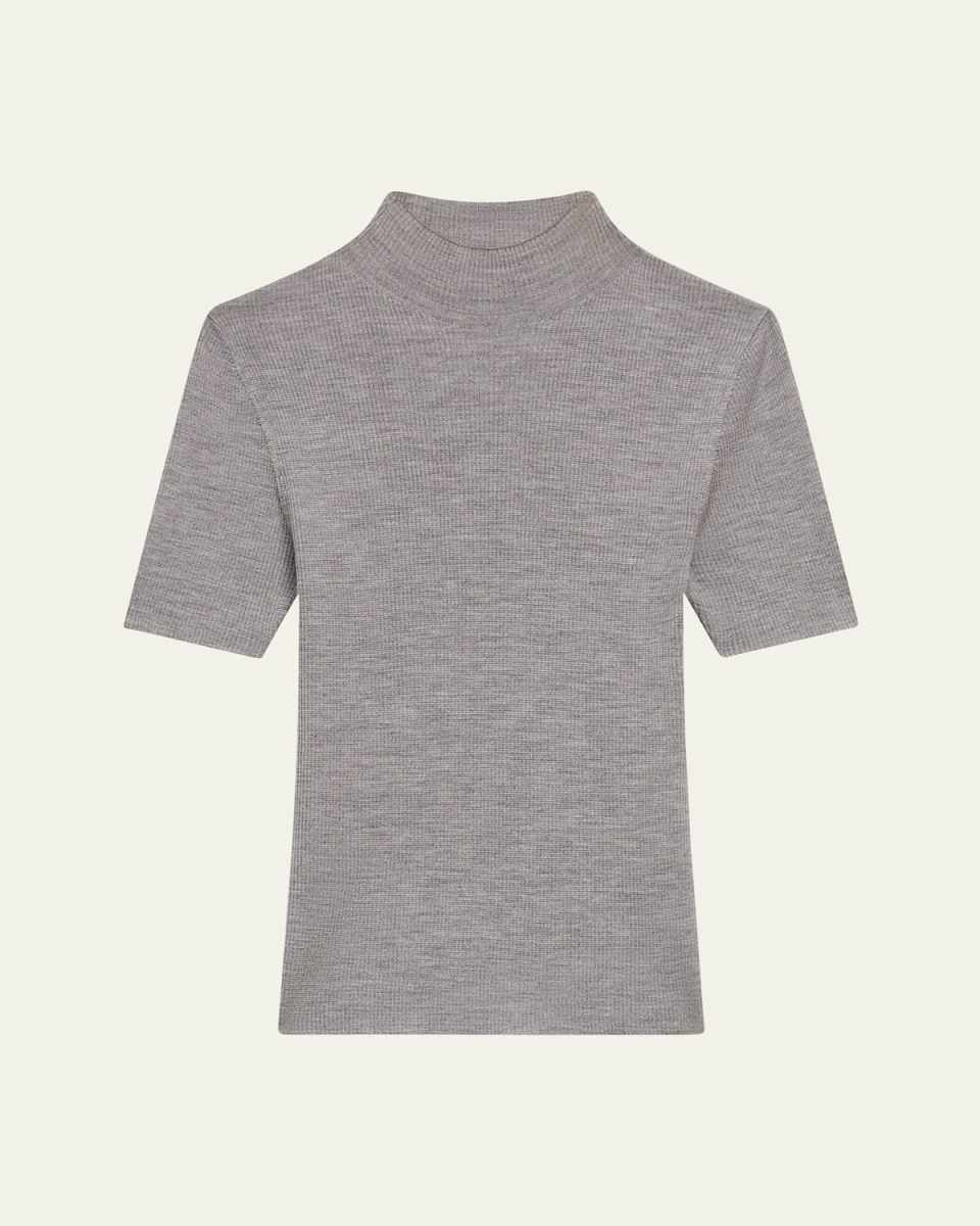 Leenda Regal Merino Wool Knit Mock-Neck Top