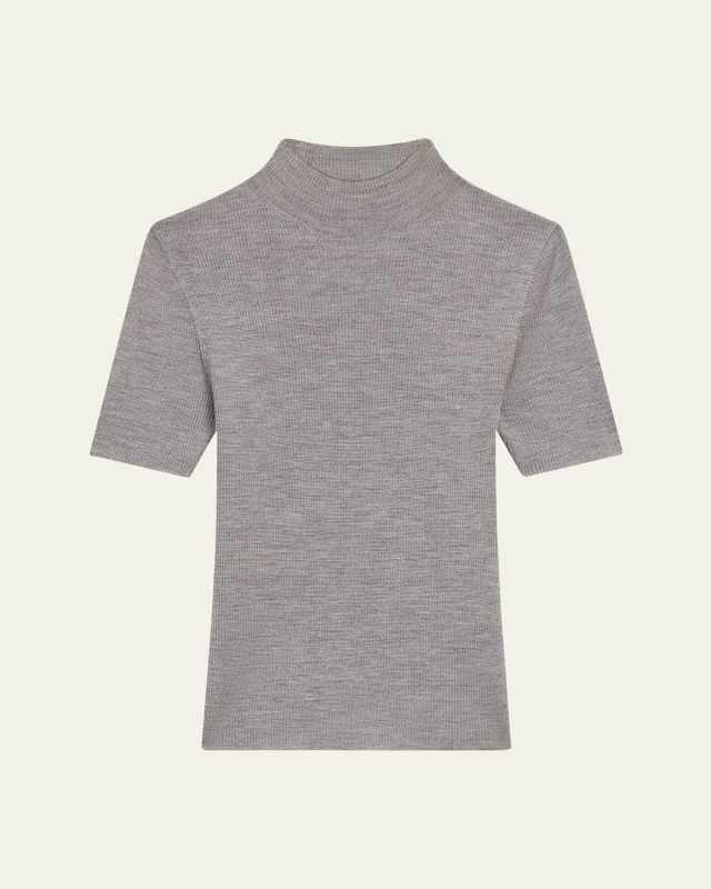 Leenda Regal Merino Wool Knit Mock-Neck Top