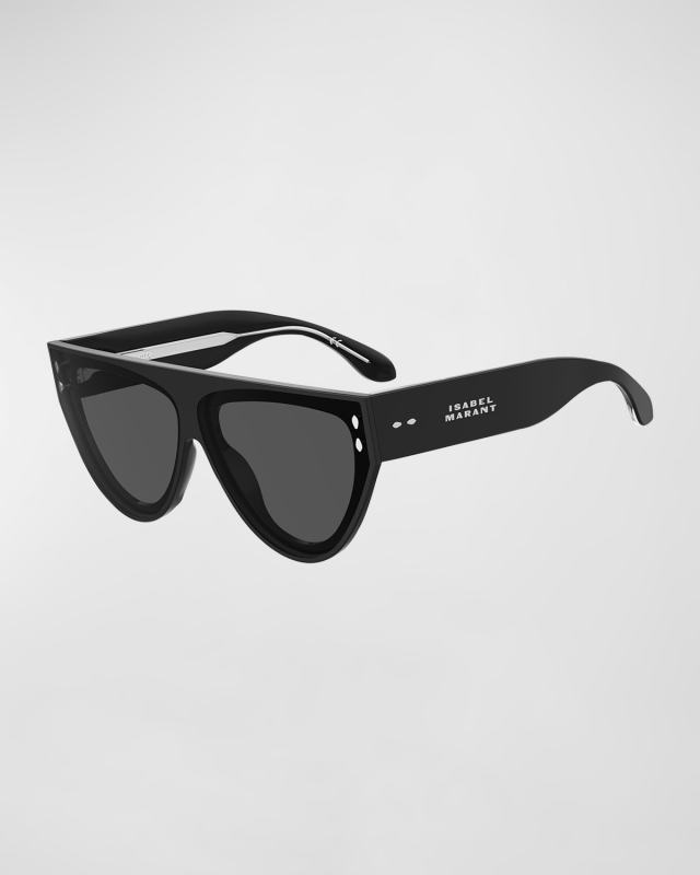 Flat-Top Acetate Aviator Sunglasses