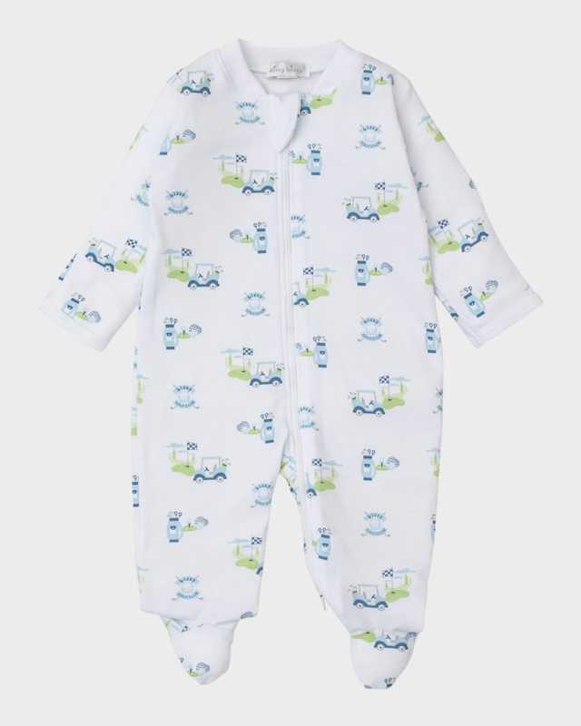 Boy's Golf Club Zip Footie, Size Newbor
