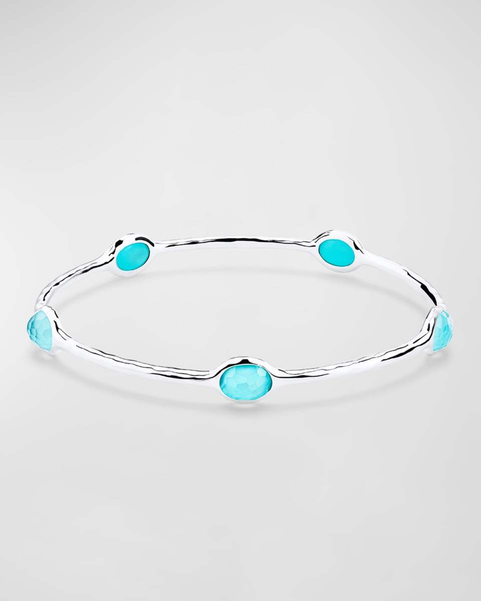 Rock Candy 5-Stone Bangle Bracelet in Turquoise Doublet