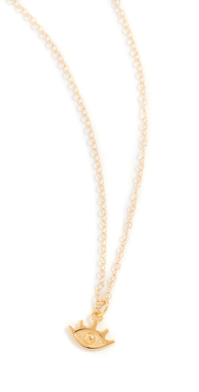 HART Small Evil Eye Charm Necklace on Dainty Chain Gold