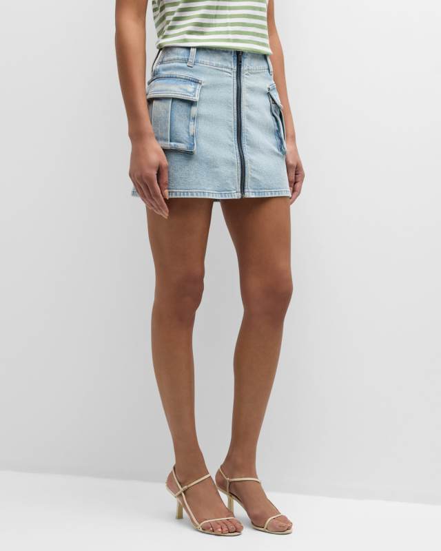 Rahmi Cargo Denim Mini Skirt