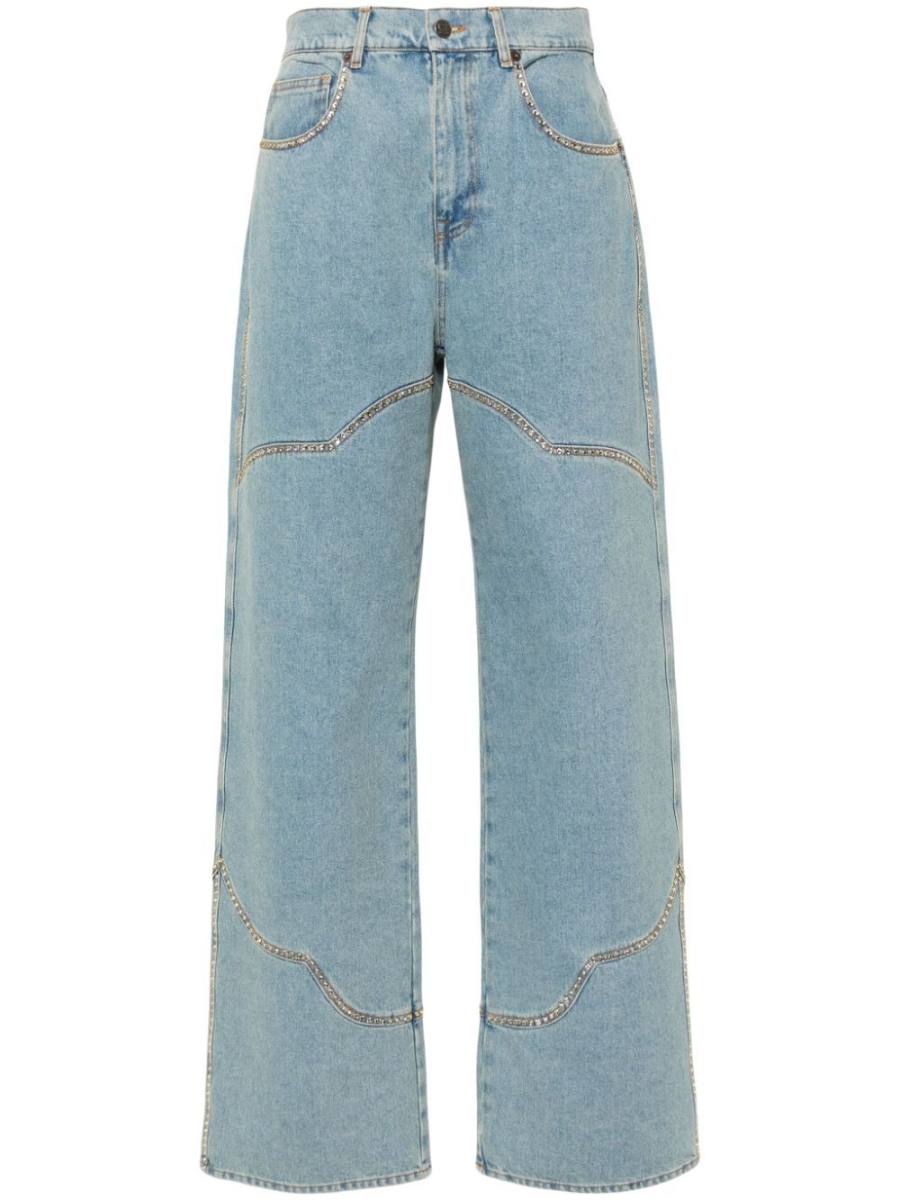 high-rise straight-leg jeans
