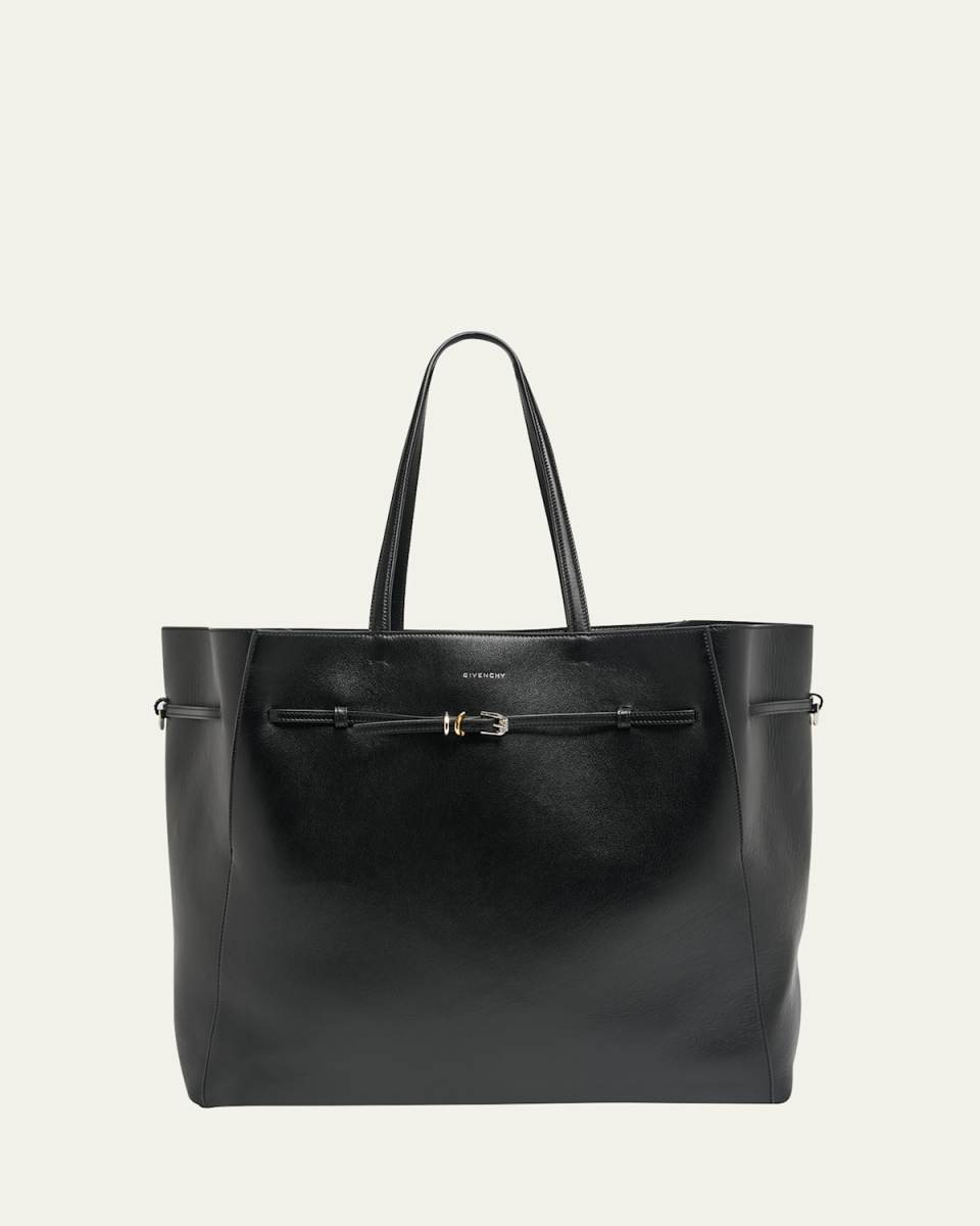 Voyou Large North-South Tote Bag in Tumbled Leather