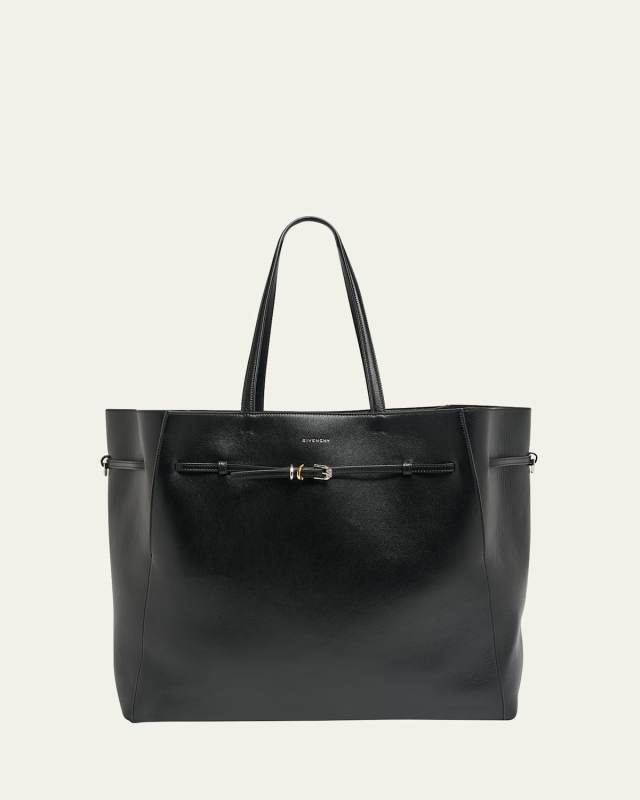 Voyou Large North-South Tote Bag in Tumbled Leather
