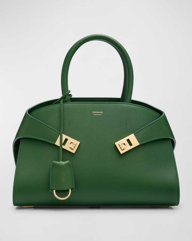 Small Hug Leather Top-Handle Bag