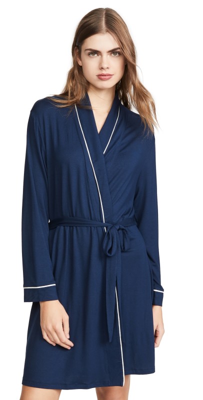 Eberjey Gisele Tuxedo Robe Black