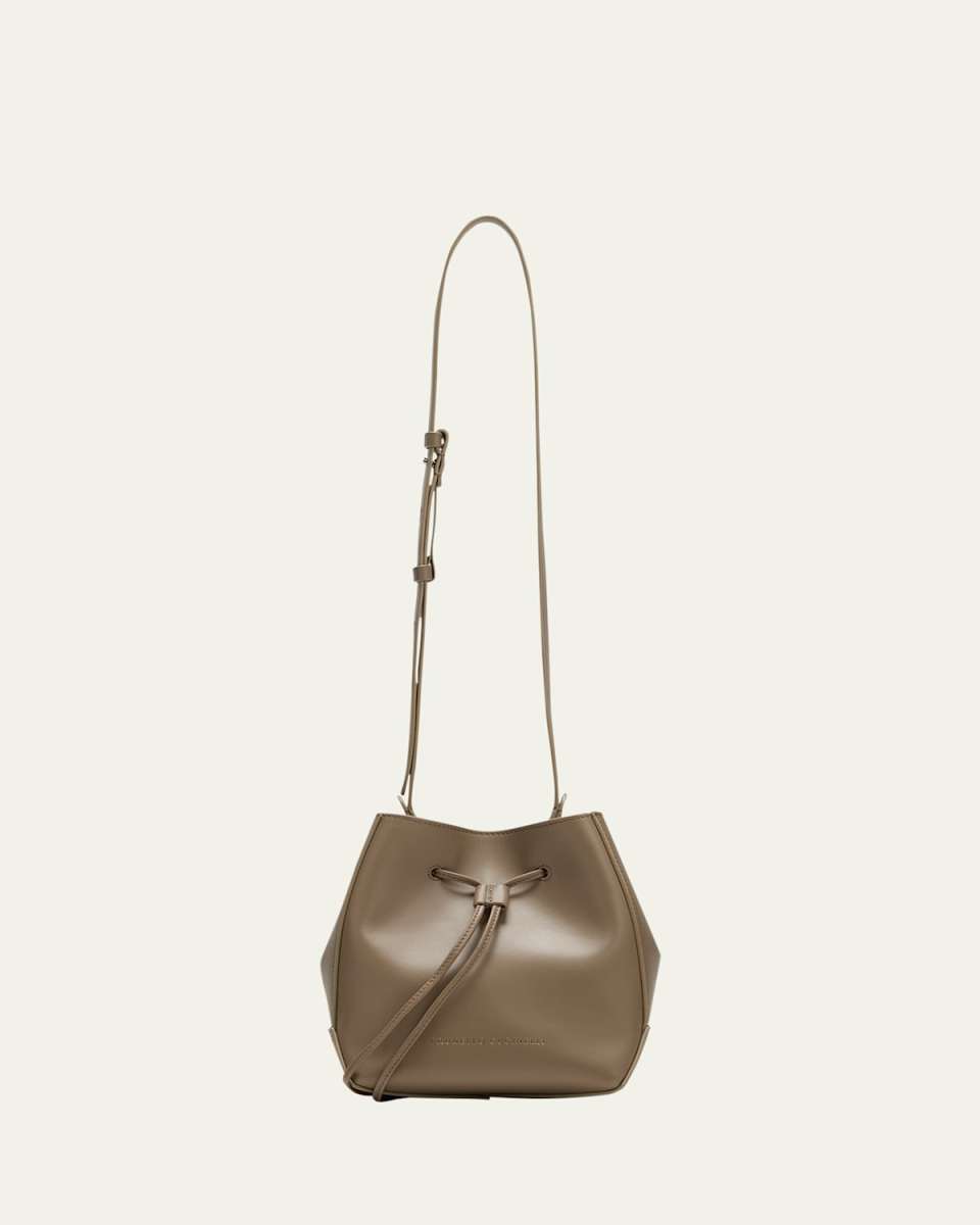 Drawstring Calf Leather Crossbody Bag