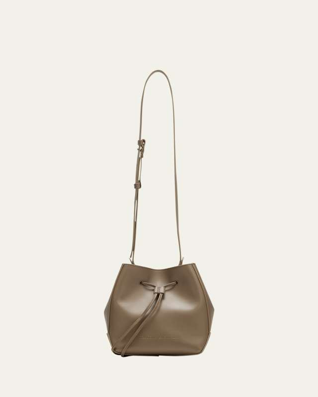 Drawstring Calf Leather Crossbody Bag