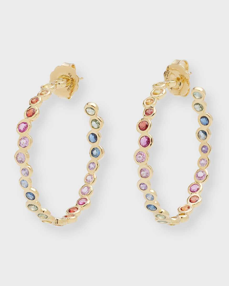 18K Starlet Hoop Earrings in Sapphire Rainbow
