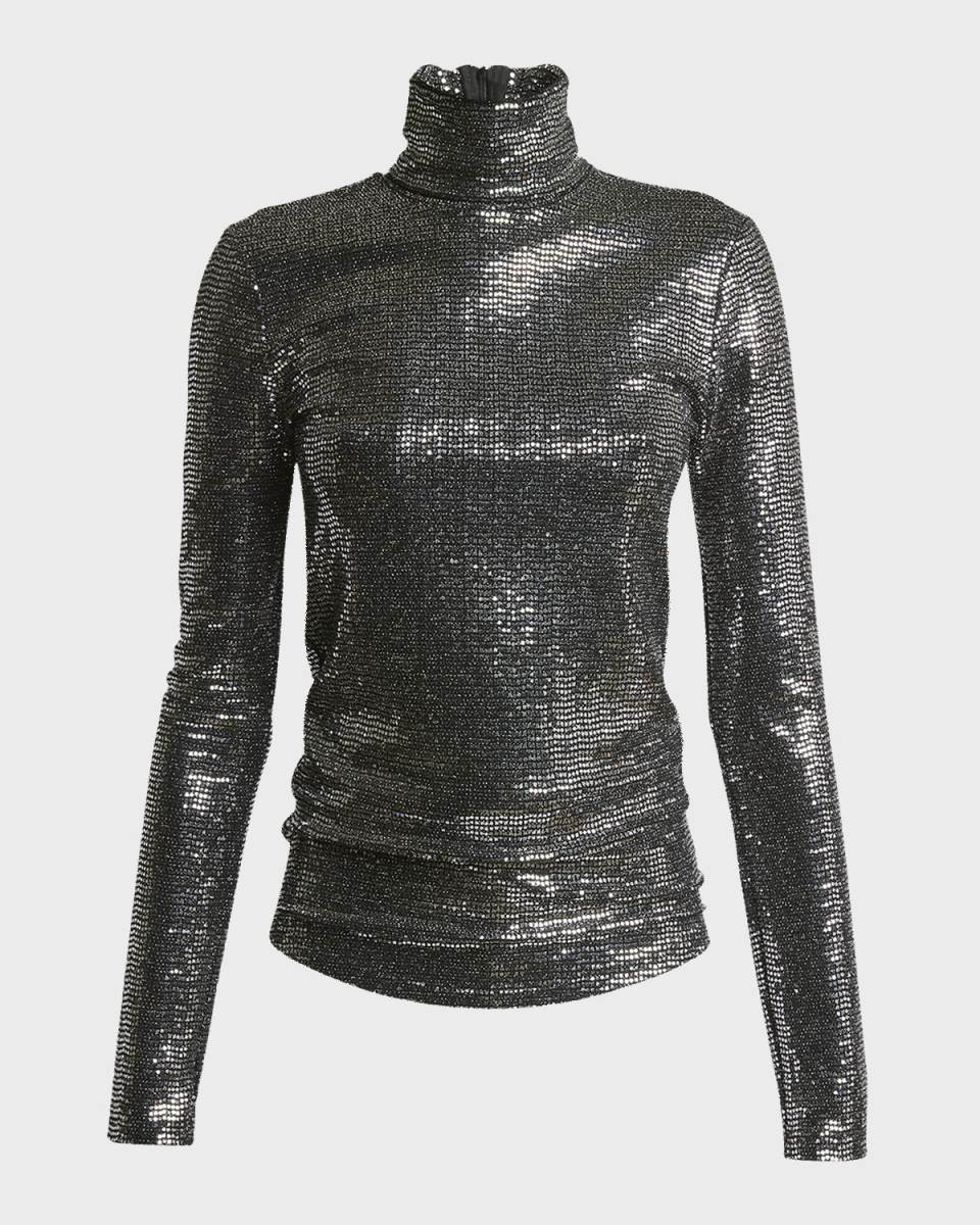 Joyela Shiny Jersey Turtleneck