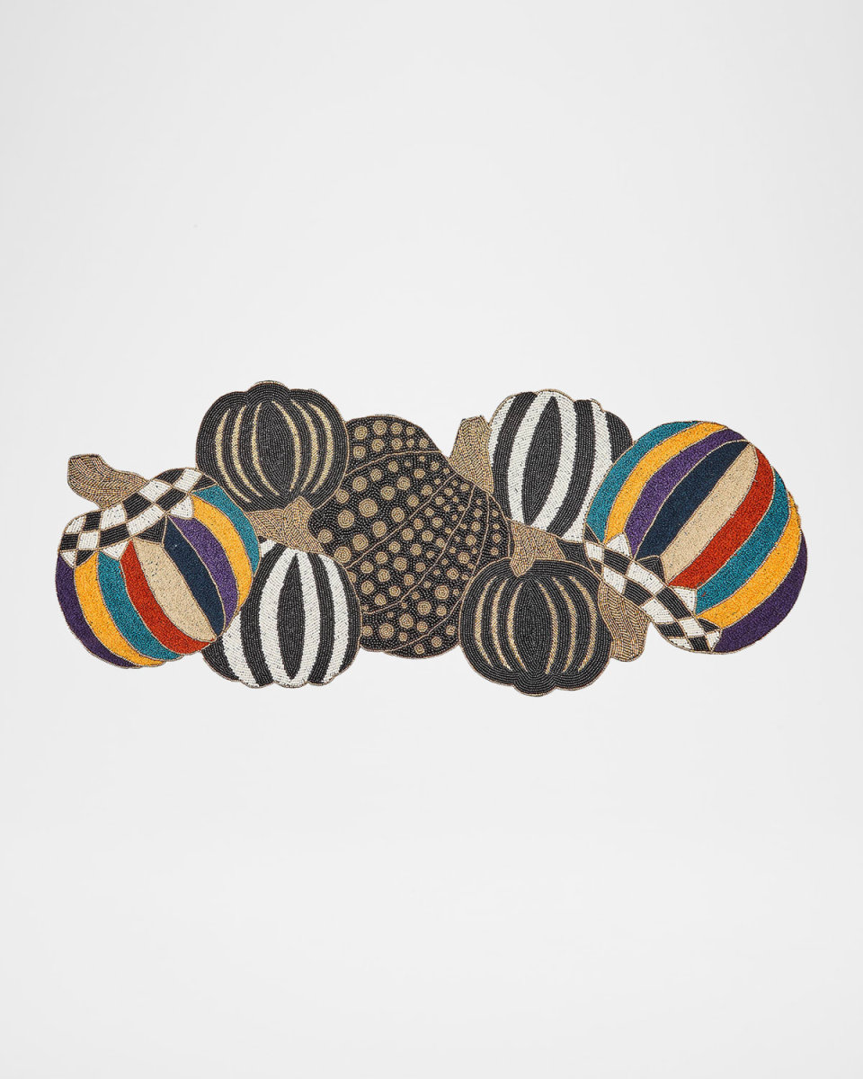 Pumpkin Multi-Stripe Beaded Table Runner