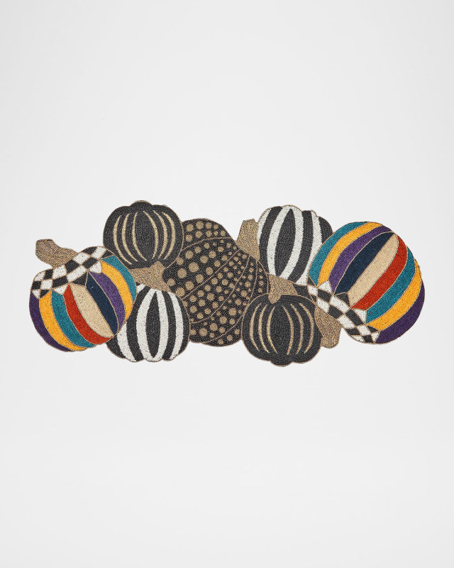 Pumpkin Multi-Stripe Beaded Table Runner