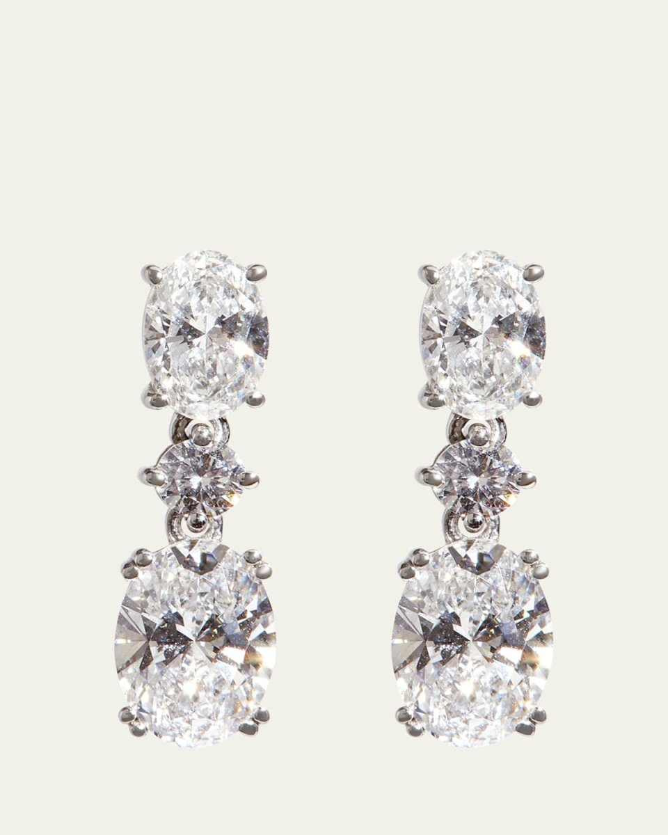 14K White Gold Lab Grown Diamond Drop Earrings