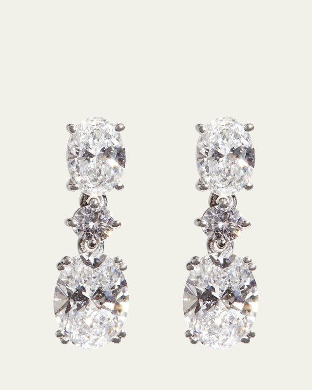 14K White Gold Lab Grown Diamond Drop Earrings