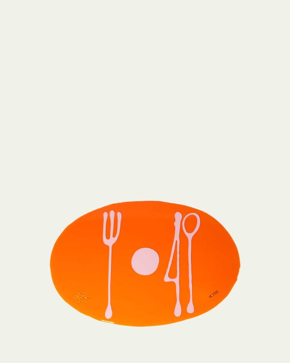 Table-Mates Orange/Pink Resin Placemat, 15" x 20"