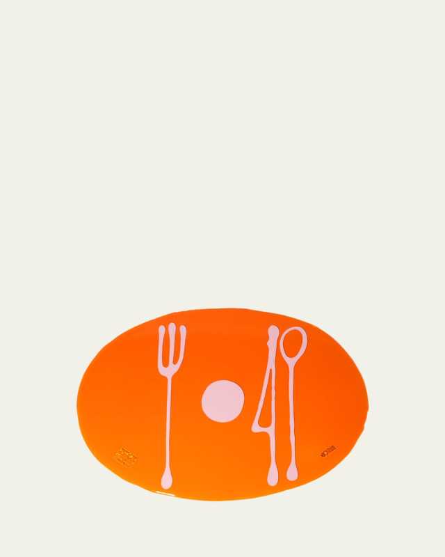Table-Mates Orange/Pink Resin Placemat, 15" x 20"