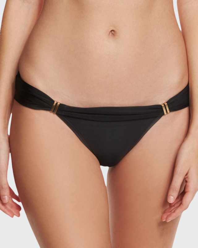 Bia Solid Swim Bikini Bottom, Black