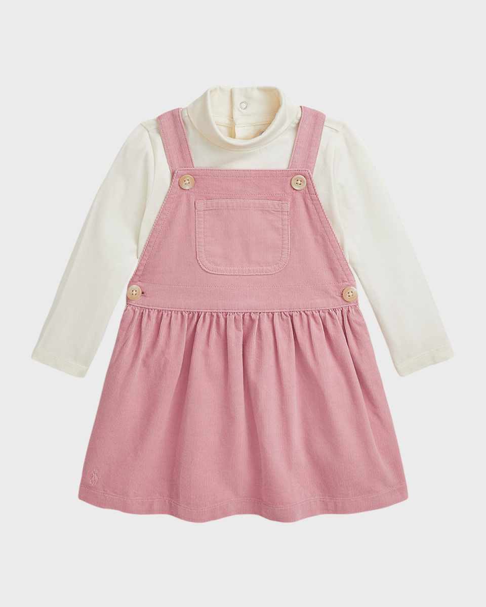 Girl's Wale Corduroy Dress & Bodysuit Set, Size 3M-24