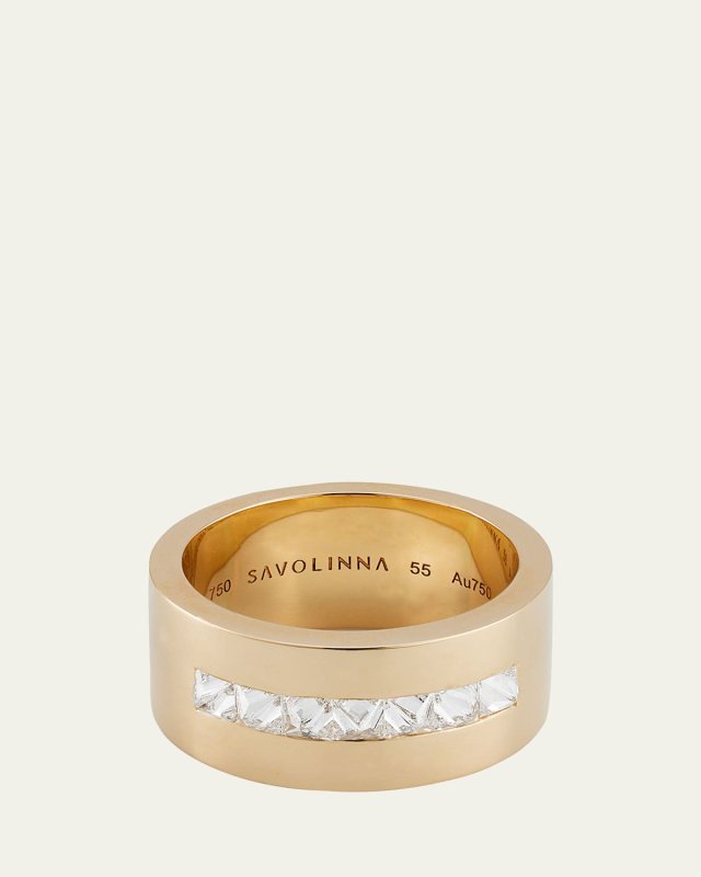 Be Spiked Diamond Row Stack Band Ring
